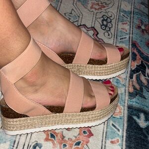Report Pink Espadrille Platform Sandals